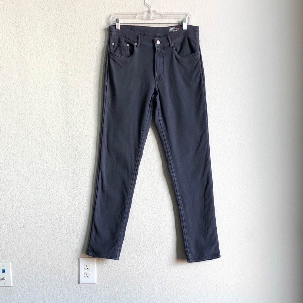 Faherty Mens Stretch Terry 5 Pocket Pant 31 Navy Blue Grey